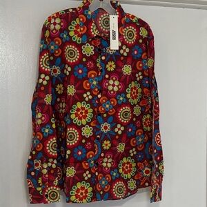 NWT men’s vibrant floral button down shirt